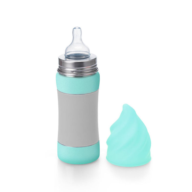 Water Bottle Food Grade Baby Feeding Milk Bottle BPA Free Stainless Steel and silicone baby bottle