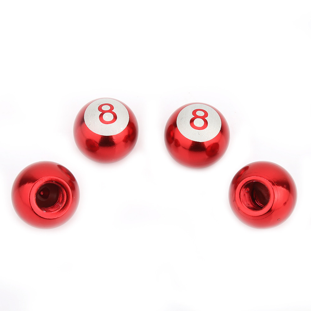 Black POOL 8 Billiard Ball car tire valve caps, 4 pcs valve stem cap