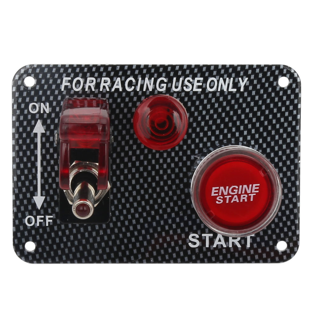 Racing Sport Car Boat Engine12V Ignition Switch Panel Engine Start Push Button Toggle Panel Black