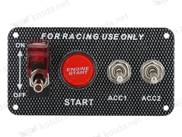 Racing Sport Car Boat Engine12V Ignition Switch Panel Engine Start Push Button Toggle Panel Black