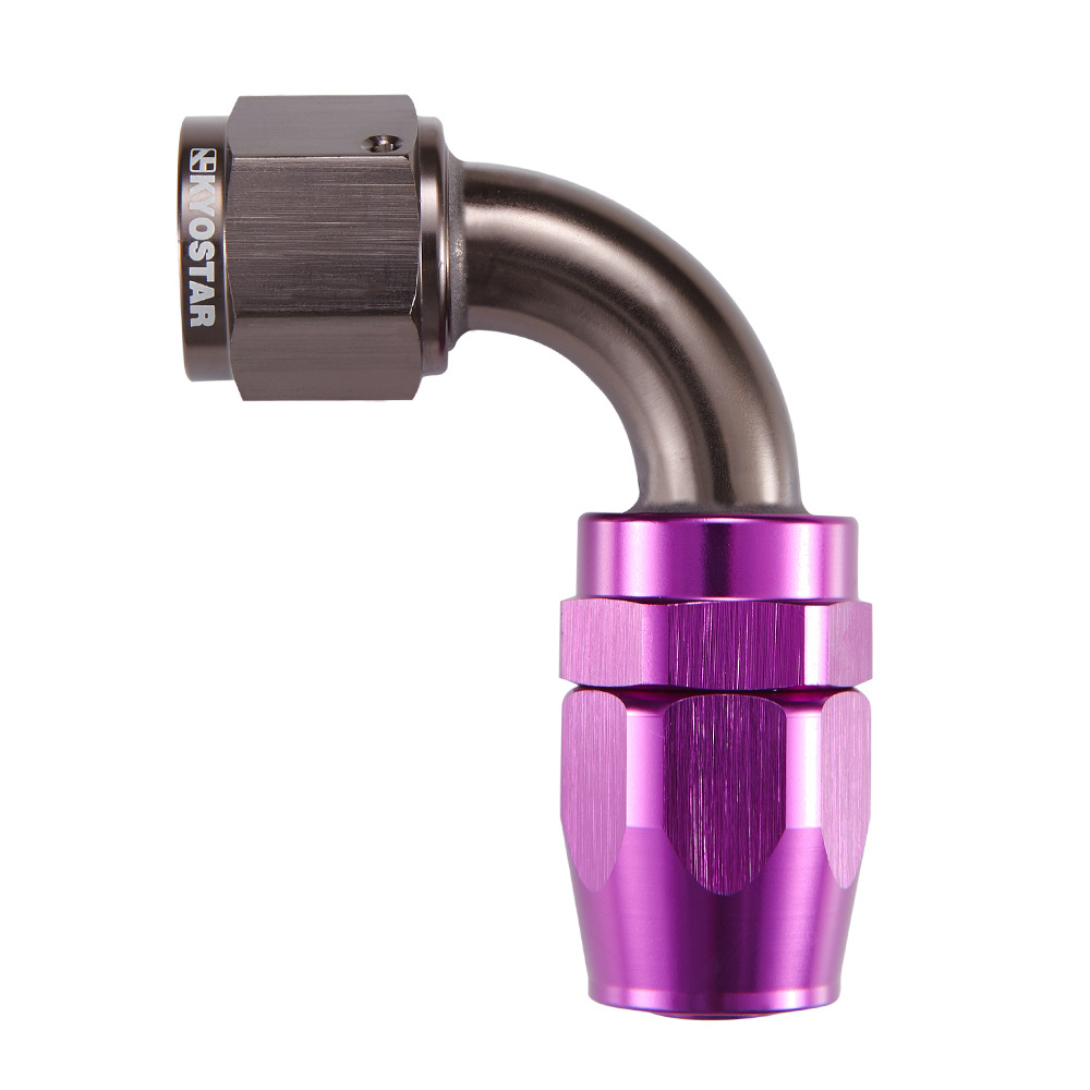 10 AN Straight oil/ fuel/ water/ fluid/ airline hose fitting end Purple, 0 45 90 180 degree swivel fittings