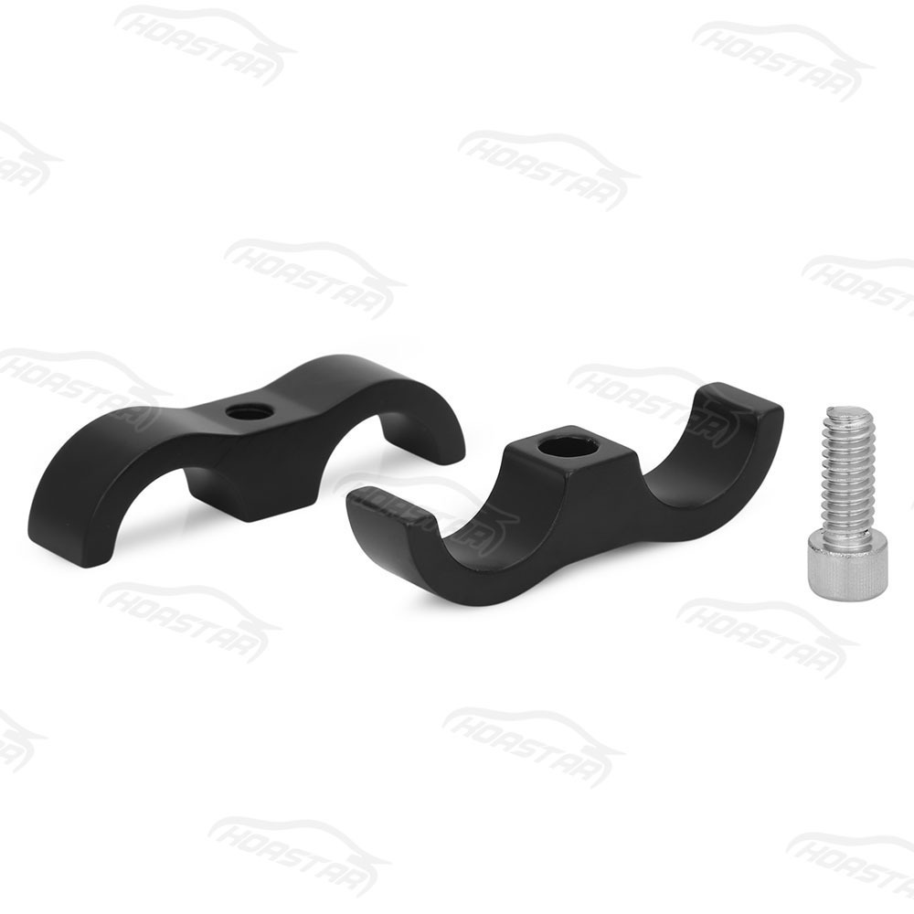 Black Universal AN10 Billet Dual Hose Turbo Separators Divider Clamp For Oil Fuel Water Braided Hose