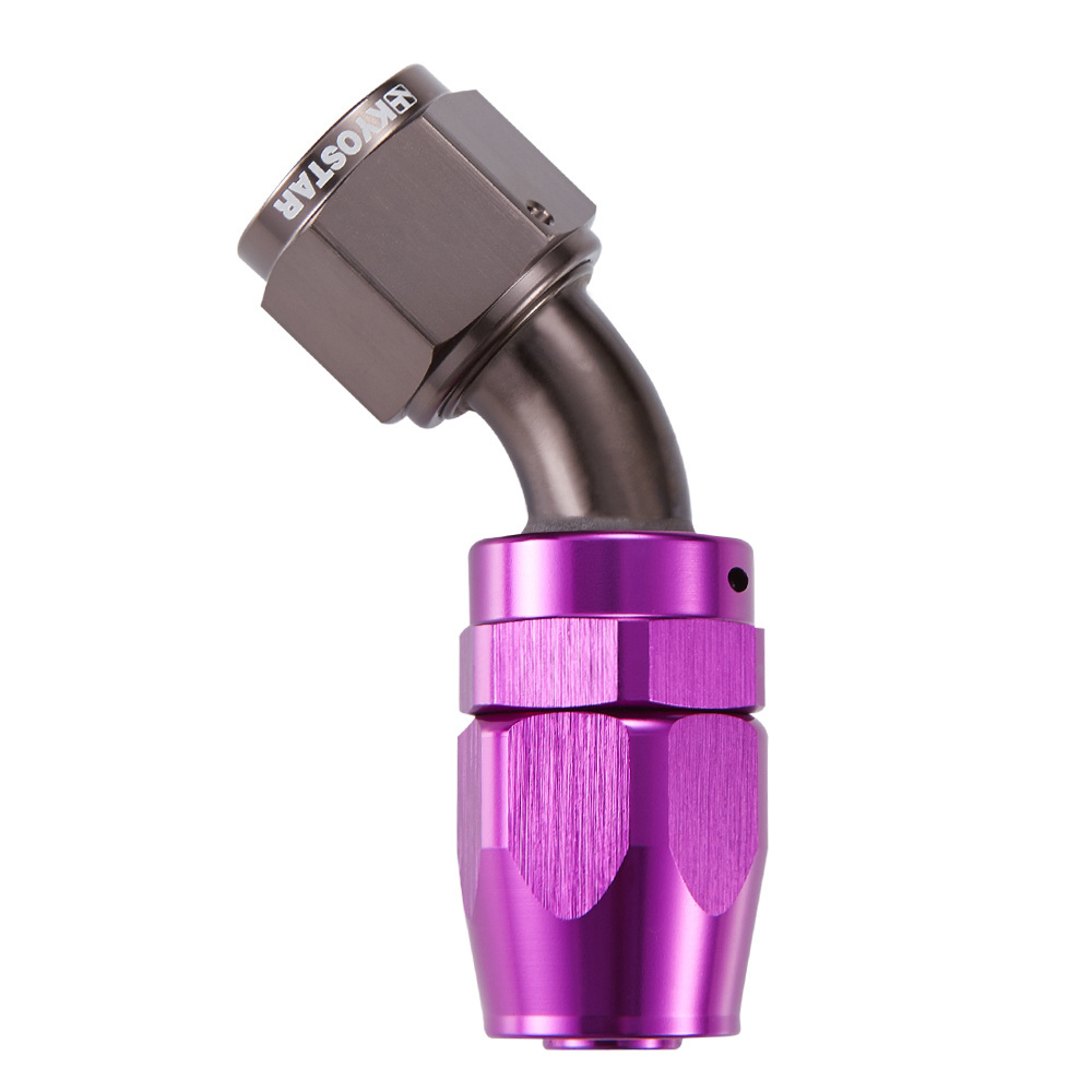 10 AN Straight oil/ fuel/ water/ fluid/ airline hose fitting end Purple, 0 45 90 180 degree swivel fittings