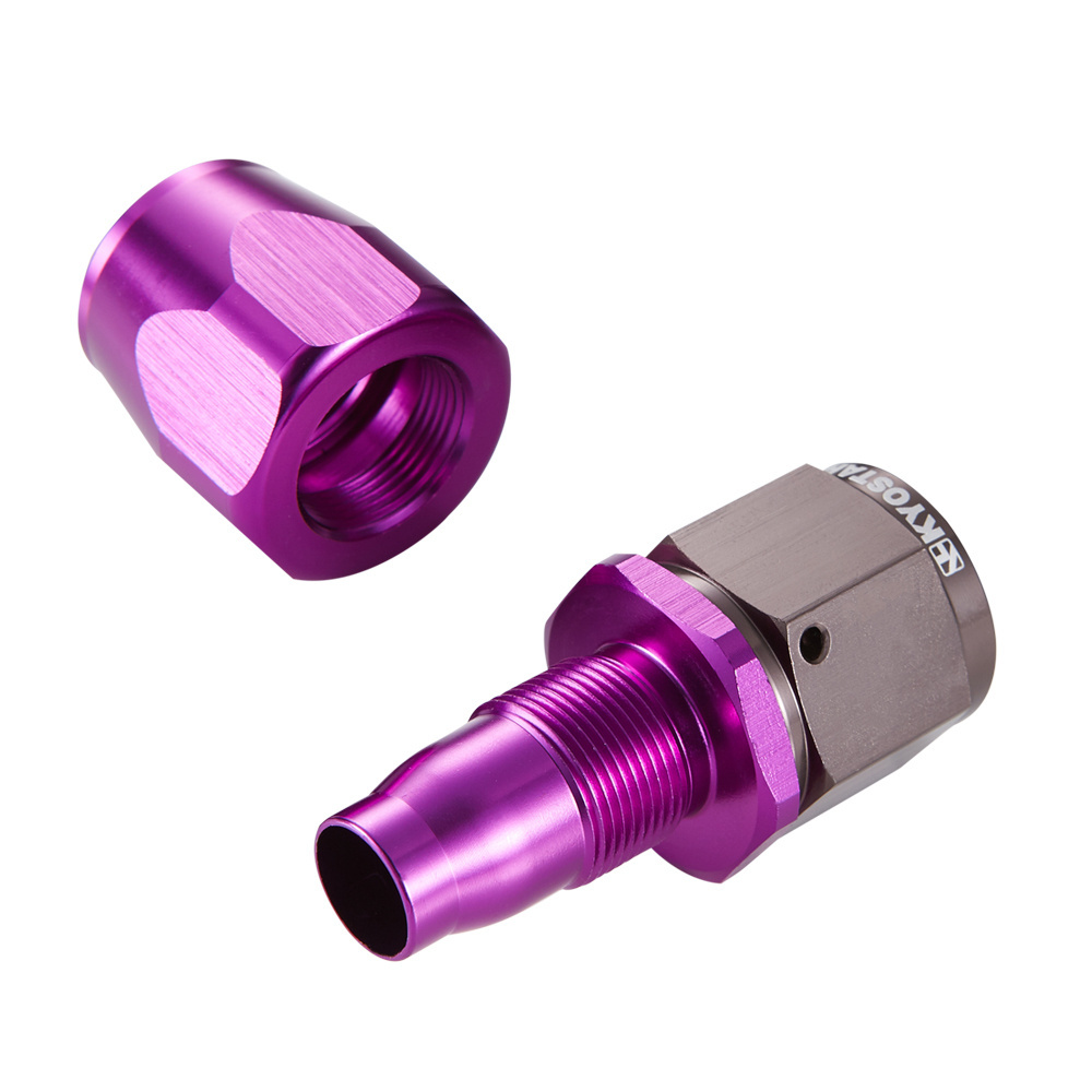 10 AN Straight oil/ fuel/ water/ fluid/ airline hose fitting end Purple, 0 45 90 180 degree swivel fittings