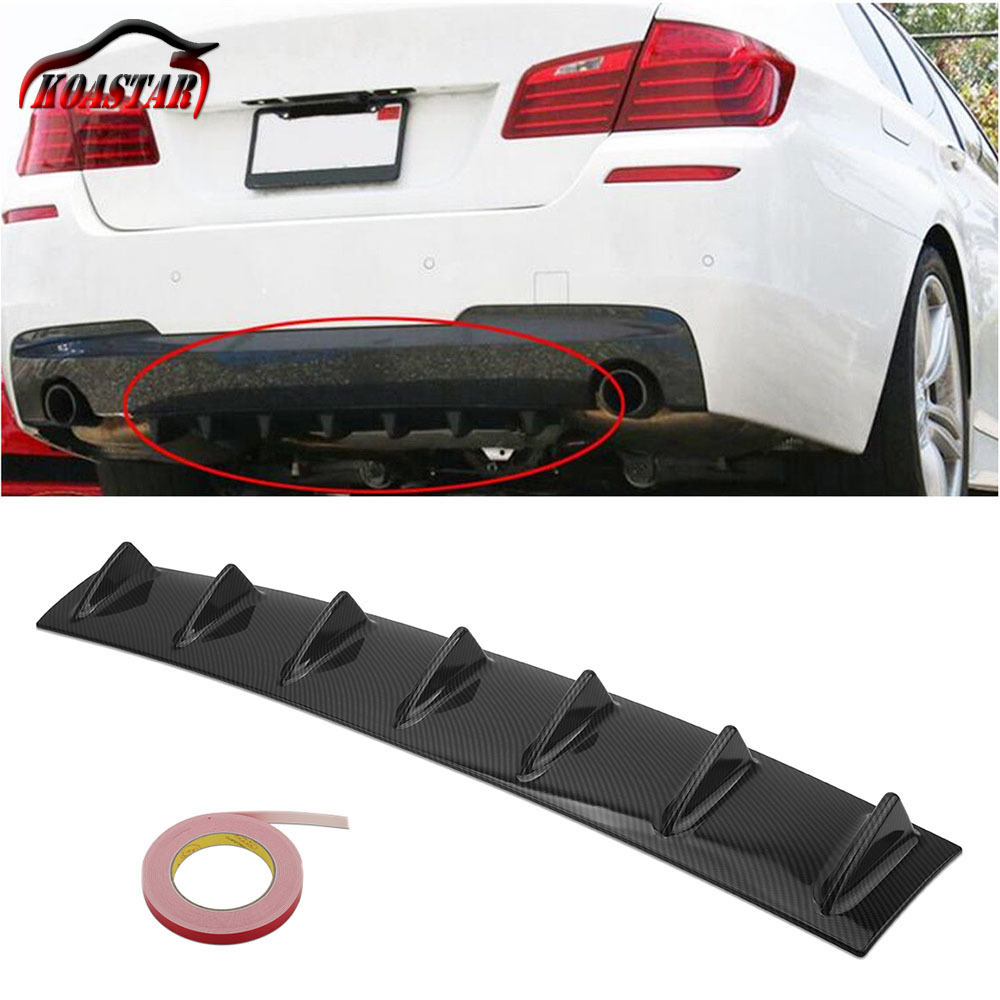 Carbon look Universal ABS Lower Rear Bumper Shark Fin Diffuser