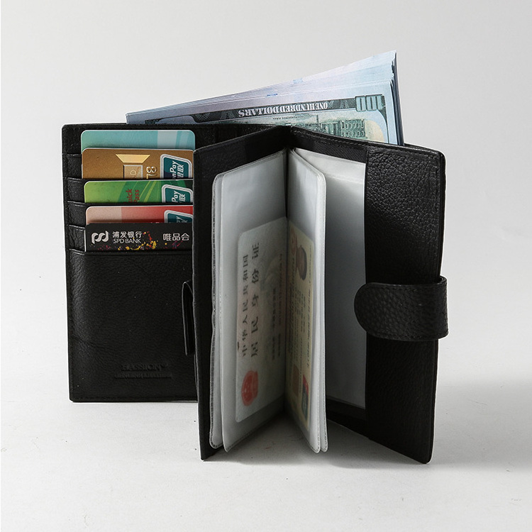 factory custom high quality leather purse rfid blocking genuine leather men carteira wallets with money clip card holder wallet