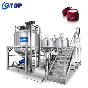 Top Quality Fixed Type Cosmetic Cream Vacuum Essence Boiler Mixer Homogenizing Emulsifier Serum Emulsion Mixing Blending Tank