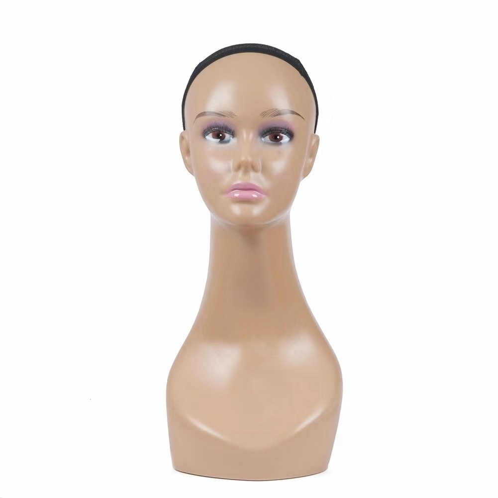 Display PVC Women Upper Body mannequins female realistic wig stand mannequin head with stand Shoulders for Wig Display