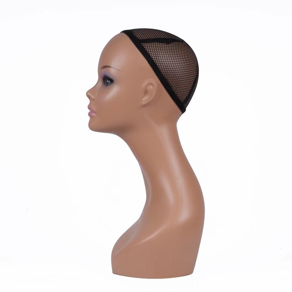 Display PVC Women Upper Body mannequins female realistic wig stand mannequin head with stand Shoulders for Wig Display