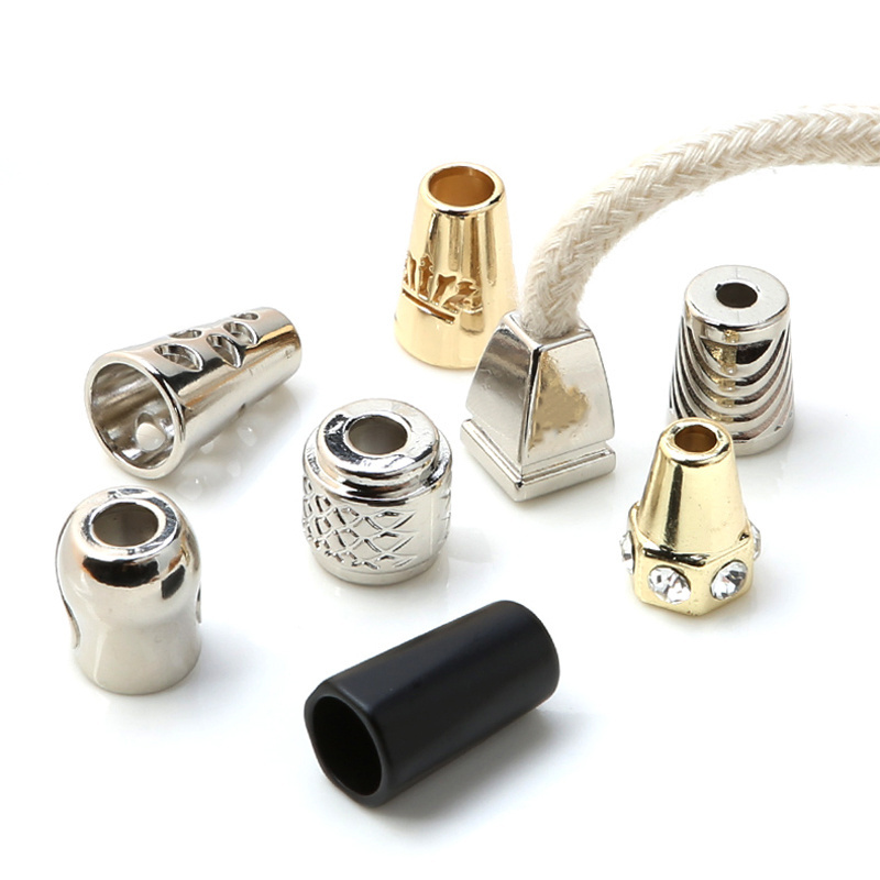 Garment accessories custom cord stops rope end stopper hoodies metal cord end cap draw cord ends for garment