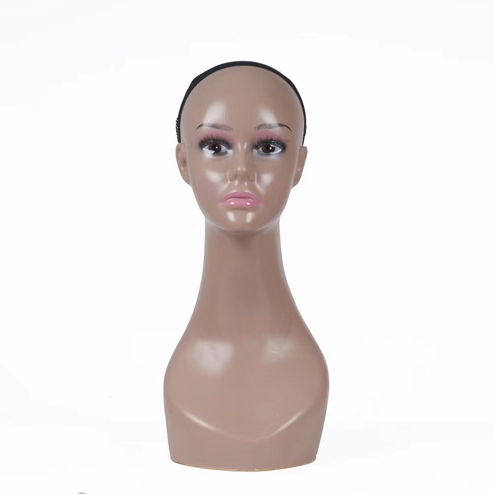 Display PVC Women Upper Body mannequins female realistic wig stand mannequin head with stand Shoulders for Wig Display