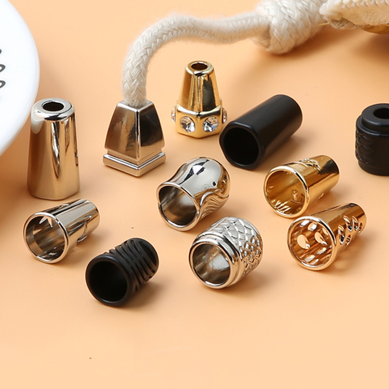 Garment accessories custom cord stops rope end stopper hoodies metal cord end cap draw cord ends for garment