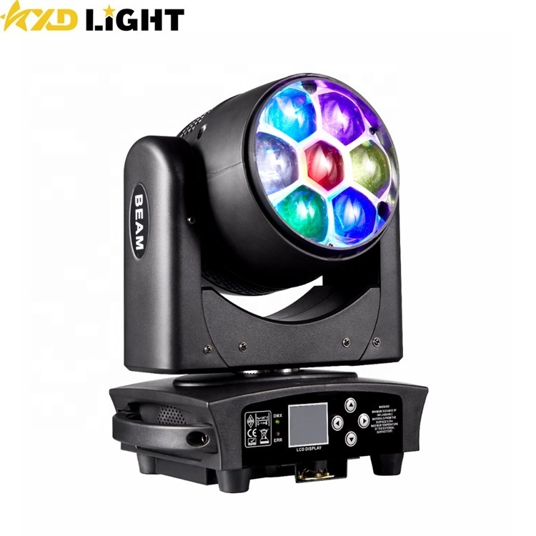 Newest Disco Stage Party Mini 7x40W RGBW LED Bee Eye Moving Head Beam Wash Zoom Dj Wedding Stage Light