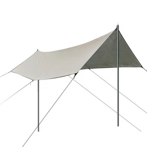 High Quality Large Shelter Sun Shade Rain Fly Camping Tarp With Tent Pole Beach Tent Portable Sun Shelter