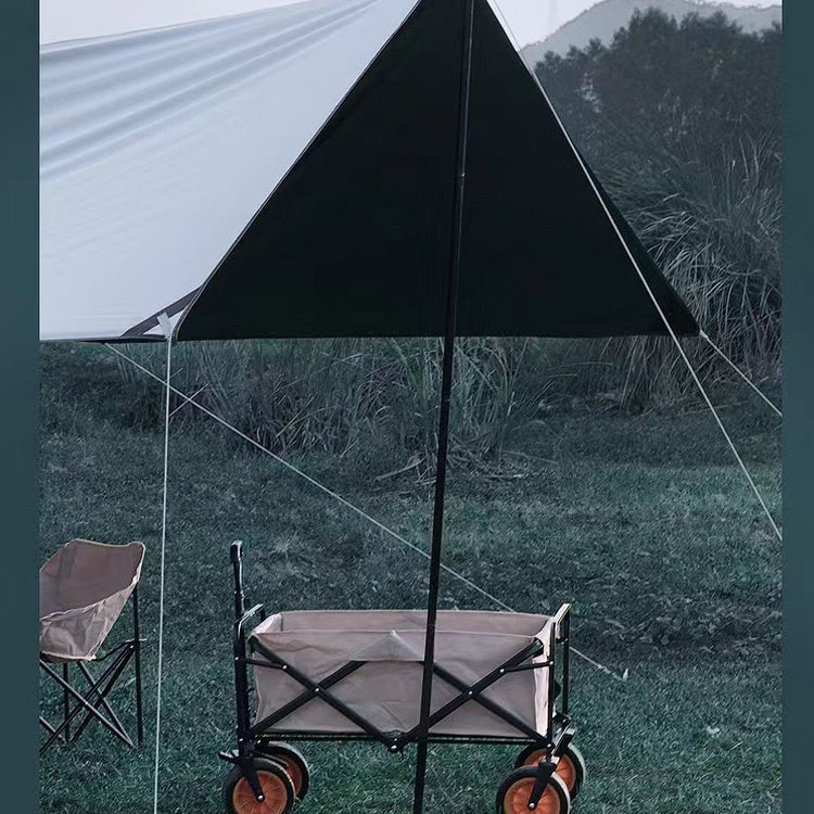 High Quality Large Shelter Sun Shade Rain Fly Camping Tarp With Tent Pole Beach Tent Portable Sun Shelter