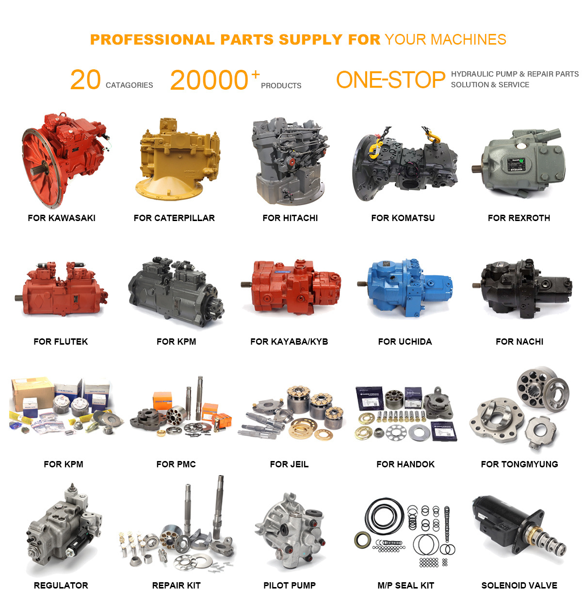 Hydraulic Distributor Wholesale Excavator Piston Main Pump Parts Hydraulic Swing Motor Repair Kits