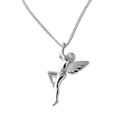 Korean version of personalized guardian angel necklace, minimalist Sen series, cute glossy elf pendant, collarbone chain