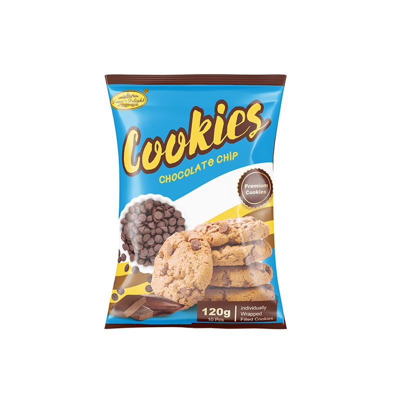 Amos Chips Biscuit 340g Cream Chocolate Cookies Biscuit Cracker OEM ODM Gold Mainly 4 Shapes