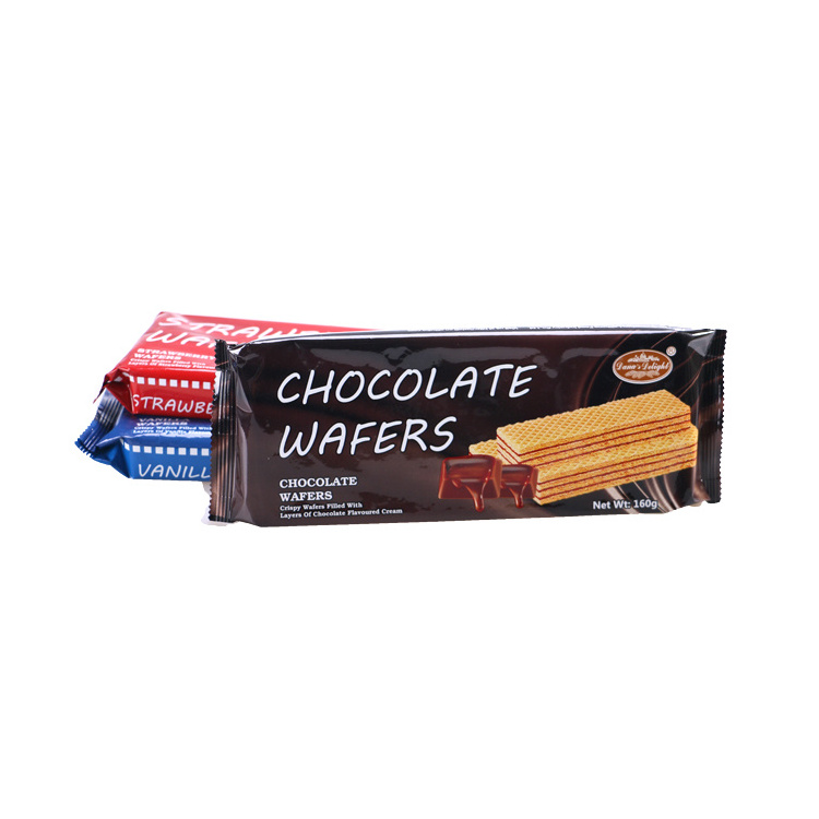 wholesale strawberry chocolate coconut hazelnut flavor wafers cheap wafer biscuits