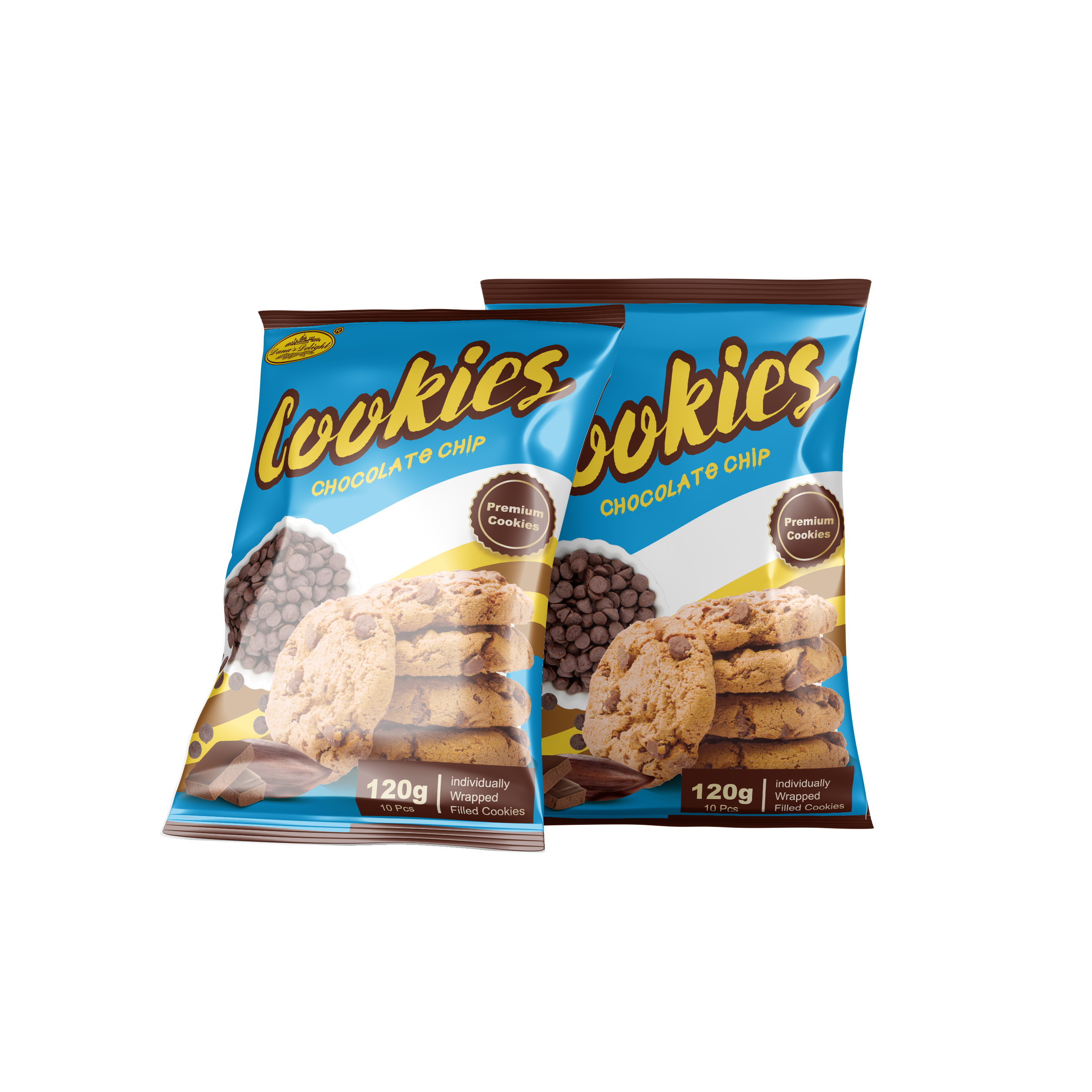 Amos Chips Biscuit 340g Cream Chocolate Cookies Biscuit Cracker OEM ODM Gold Mainly 4 Shapes