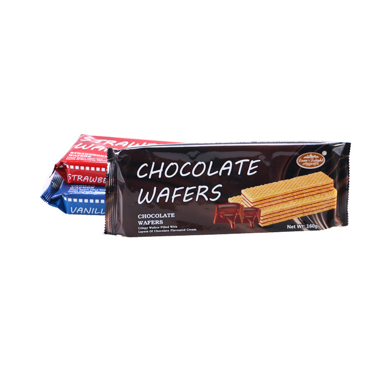 wholesale strawberry chocolate coconut hazelnut flavor wafers cheap wafer biscuits