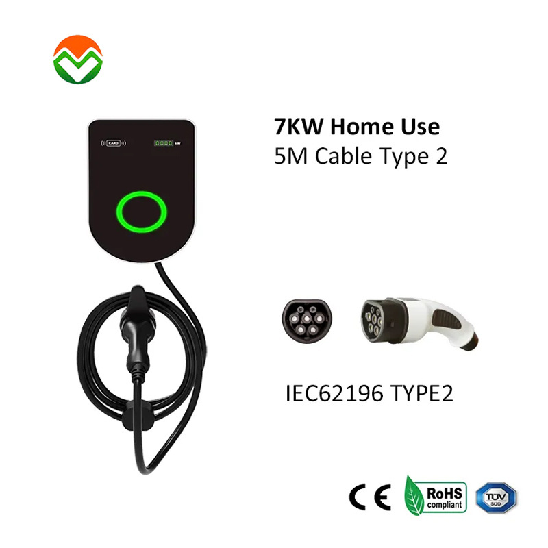 Level 2 32A AC Wallbox Smart Home Use EV Charger with Cable