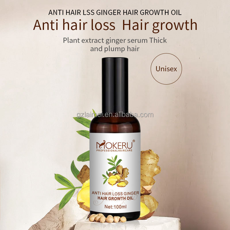 MOKERU All Natural Best Hair Care Massage Essence Serum Ginger Essential Oil Hair Growth Oil