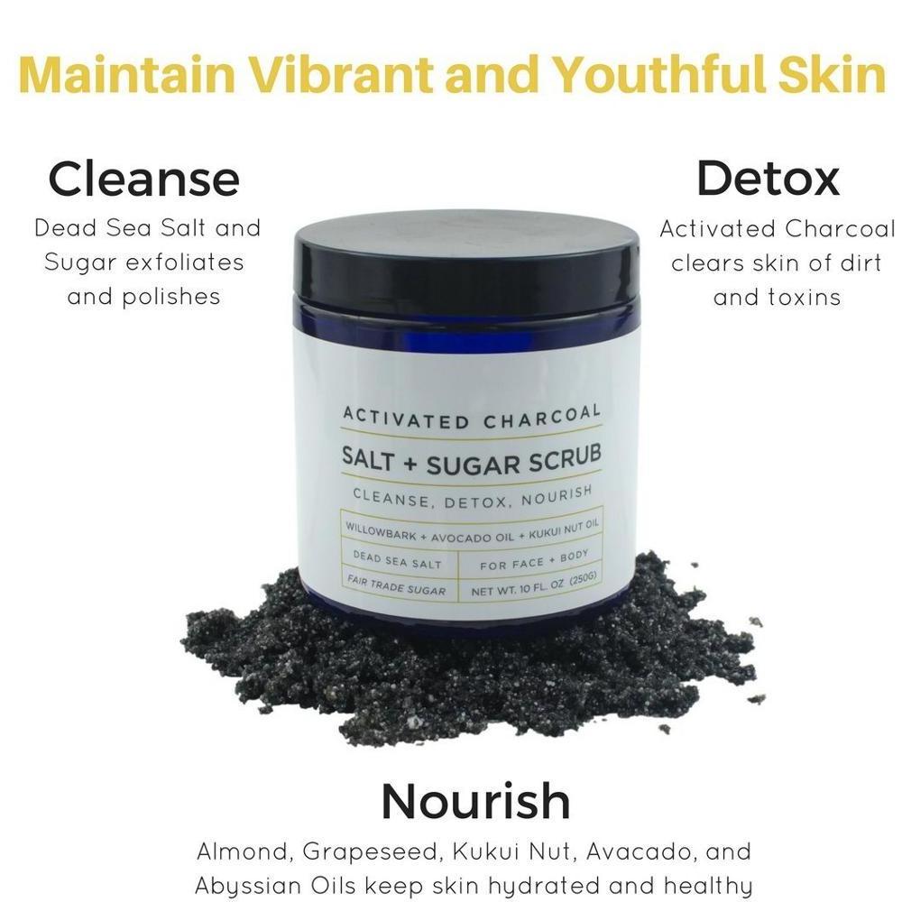 OEM Pure Natural Deep Cleaning Pore Minimizer Detox Activated Charcoal Face Body Scrub