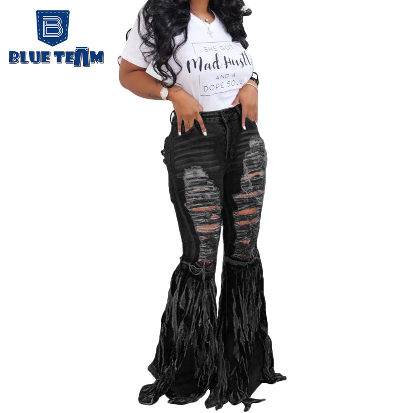 Blue Team custom Wholesale women's jeans fringed denim shorts women's jeans casual Camouflage green tight jeans women