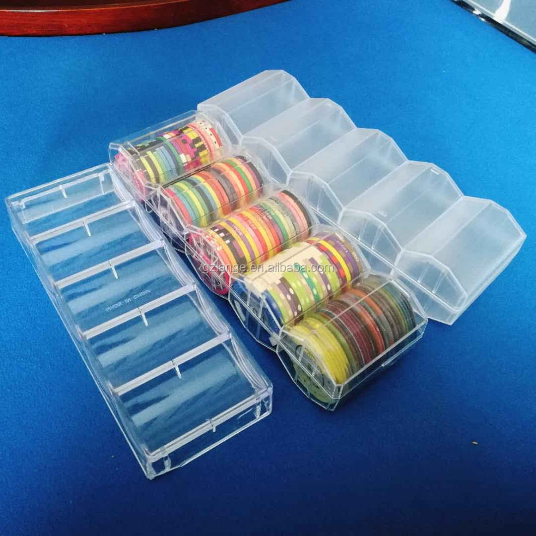 100 PC Casino Chips Display Rack, 45mm Poker Chip Tray With Lid