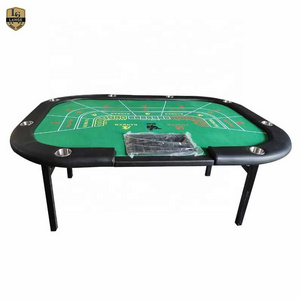 LANGE Hot Sale Folding Legs Baccarat Poker Table With Custom Logo And Table Felt