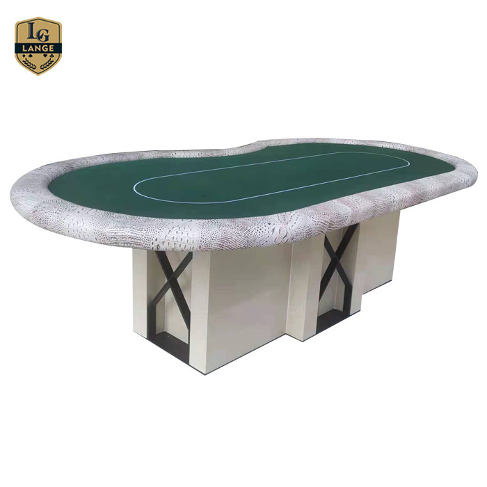 Luxury Big Rectangle Poker Table with Dealer Texas Hold'em Poker Table For Sale