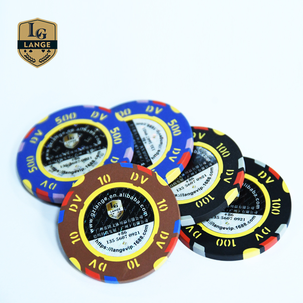 Lange 14gram Ceramic Curved Poker Chips Custom Unique Mold Showdown Poker Chips