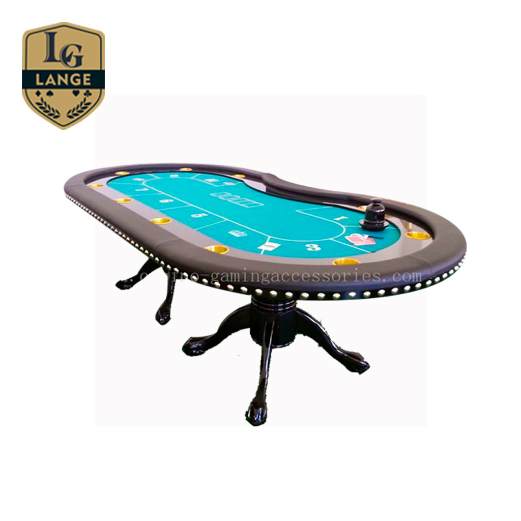 Square Poker Card Table New Poker Table 10 Player with Dealer Cover Wood Tiger Leg