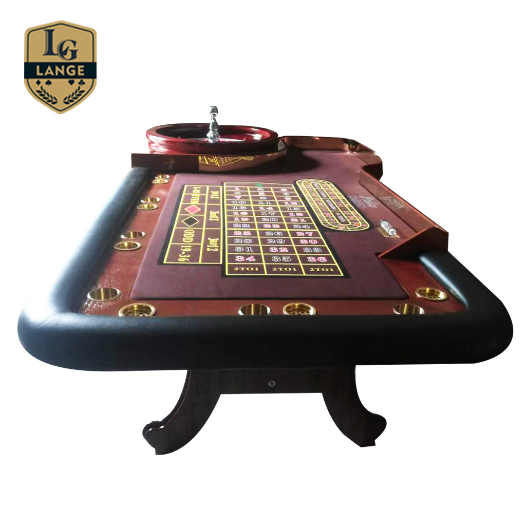 Lange Professional Roulette Wheel Table American Casino Style Wooden Poker Table