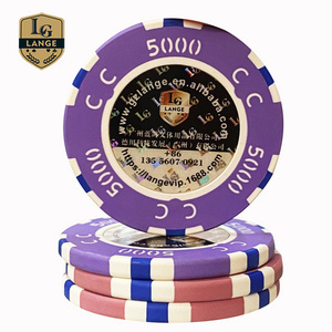 Custom Denomination Oversized Poker Chips Baccarat Laser Sticker Poker Chips