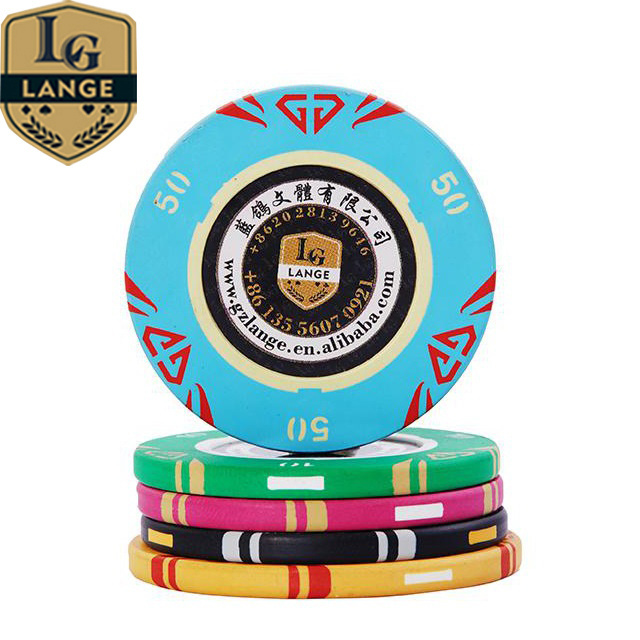 14 Gram Clay 3-Tone Metal Coin Insert Poker Chips With Customized Logo And Value