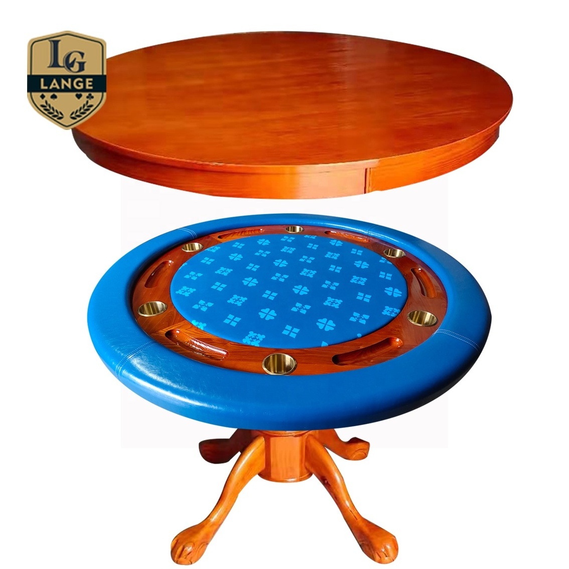 Deluxe Factory Supply Round Poker Table Dining Table Wood Cover Casino Table