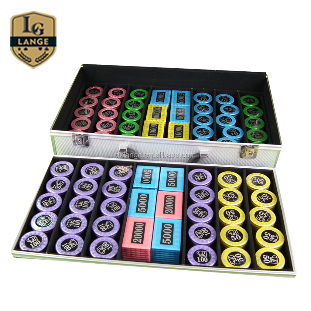 730 Casino Poker Chip Set with Aluminum Case Premium Acrylic Poker Chip