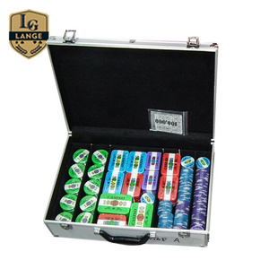 Casino Supplies Sublimation Printing Custom Crystal poker chip set with UV light