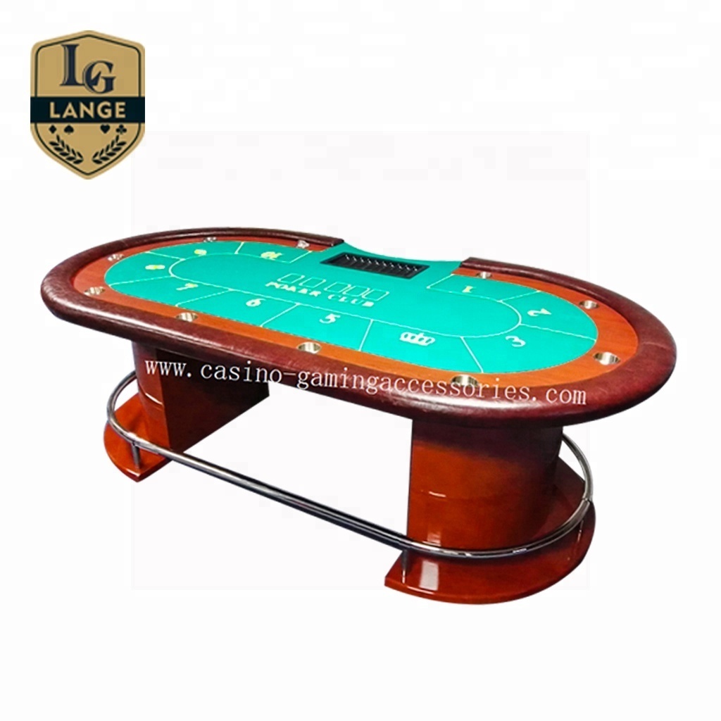 High Grade MDF Wood Oval Casino Poker Table Convertible 10 Player Poker Table