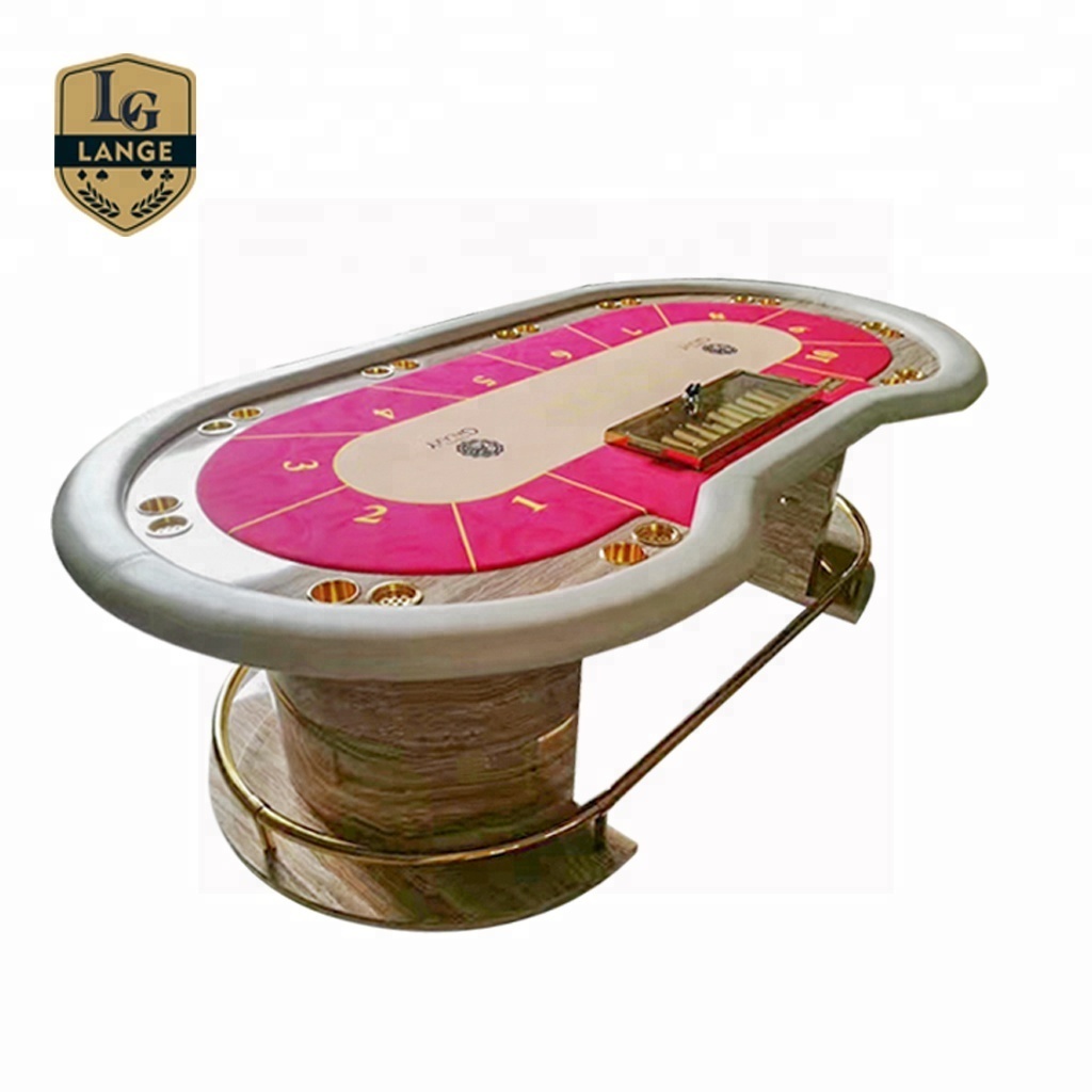 High Grade MDF Wood Oval Casino Poker Table Convertible 10 Player Poker Table