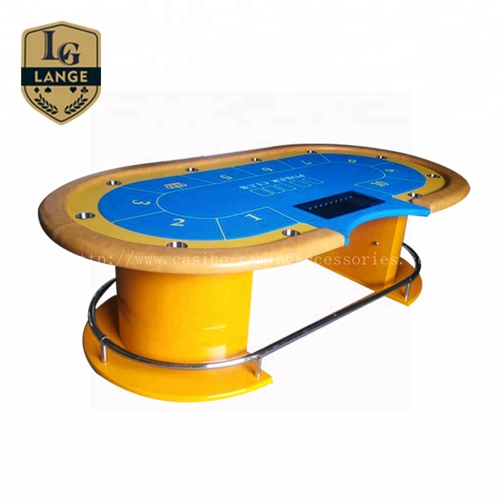 High Grade MDF Wood Oval Casino Poker Table Convertible 10 Player Poker Table