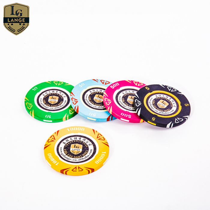 14 Gram Clay 3-Tone Metal Coin Insert Poker Chips With Customized Logo And Value