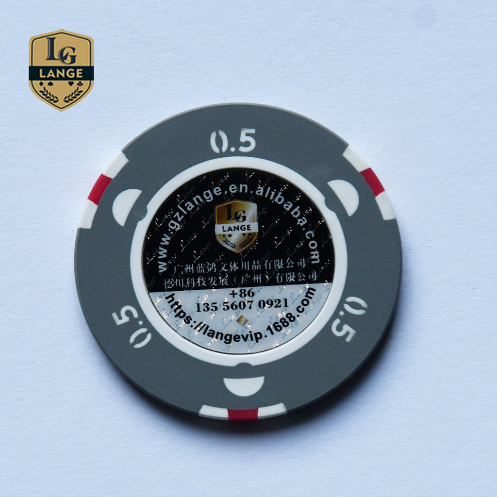 Lange Ceramic Magnetic Poker Chip Personalize Security Poker Chip with Golden Trim Sticker