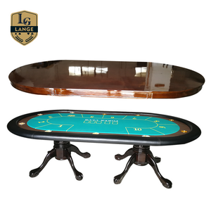 96Inch Poker Table Reversible Texas Hold'em Table with Wood Cover Dining Top