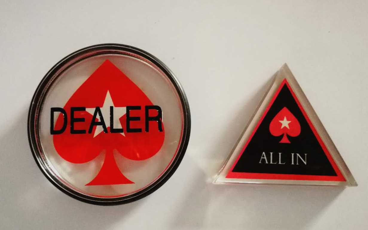 75mm Pro Dealer Button Casino Grade Acrylic Poker Dealer Button