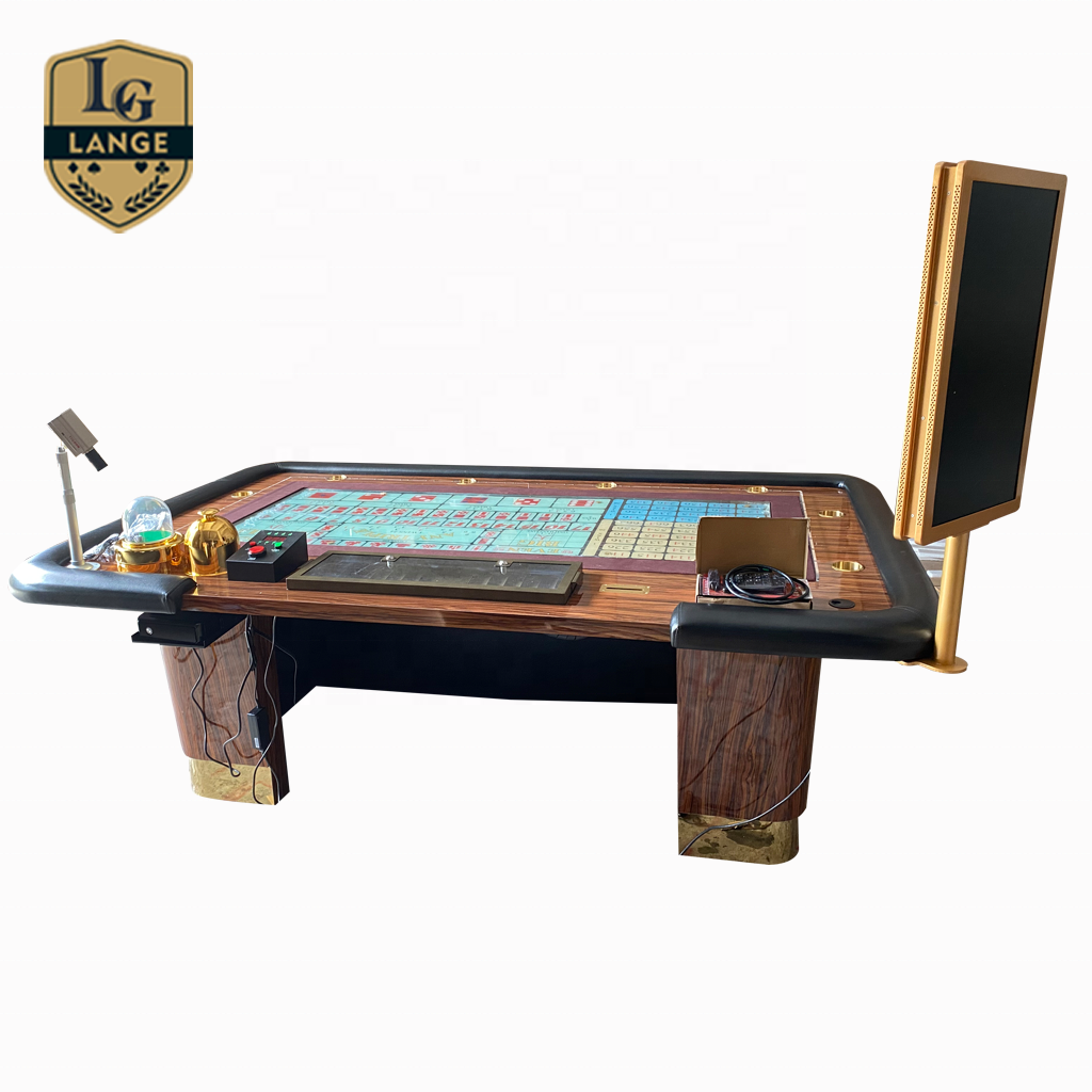 High End Casino Craps Table 84 Inch Automatic Dice Shaker LED Poker Table