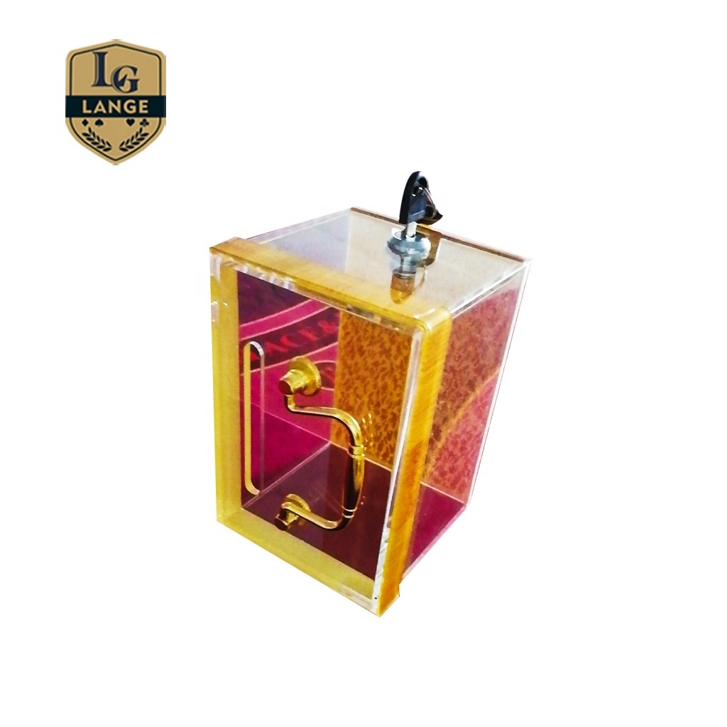 Casino Quality Acrylic Toke Drop Box Cash Tip Box with J Hook