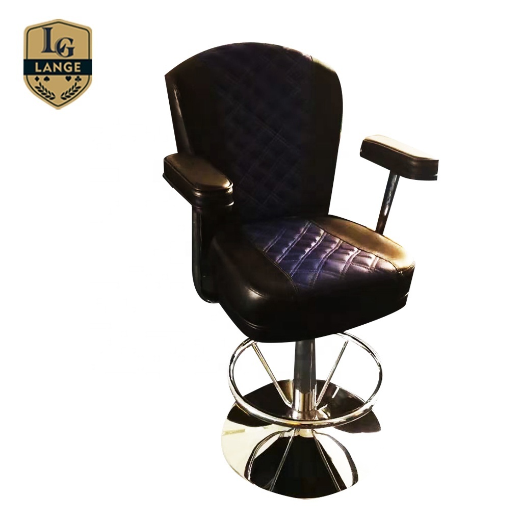 Heavy Duty Metal Stainless Casino Slot Machine Adjustable Blackjack Chair